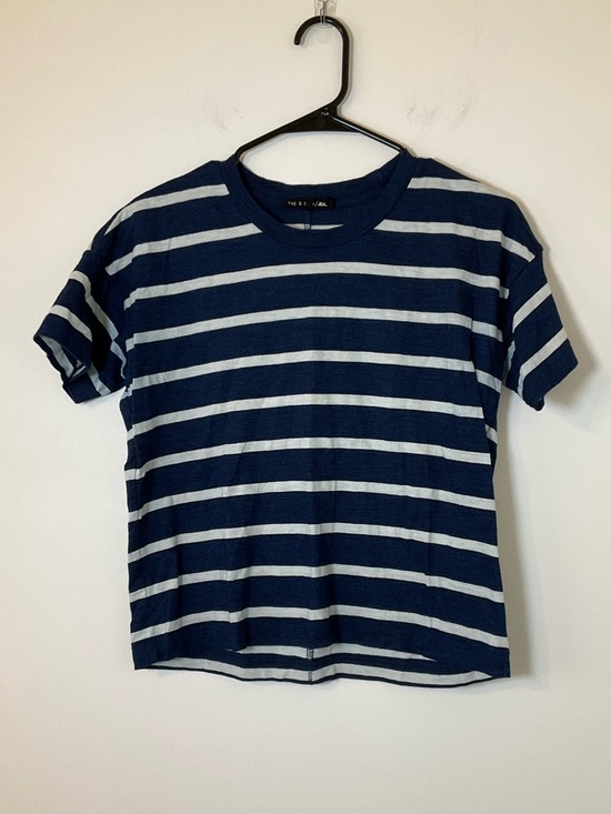 rag & bone Other - Rag & Bone Jean Striped Crop Tee XS Blue White Short Sleeve